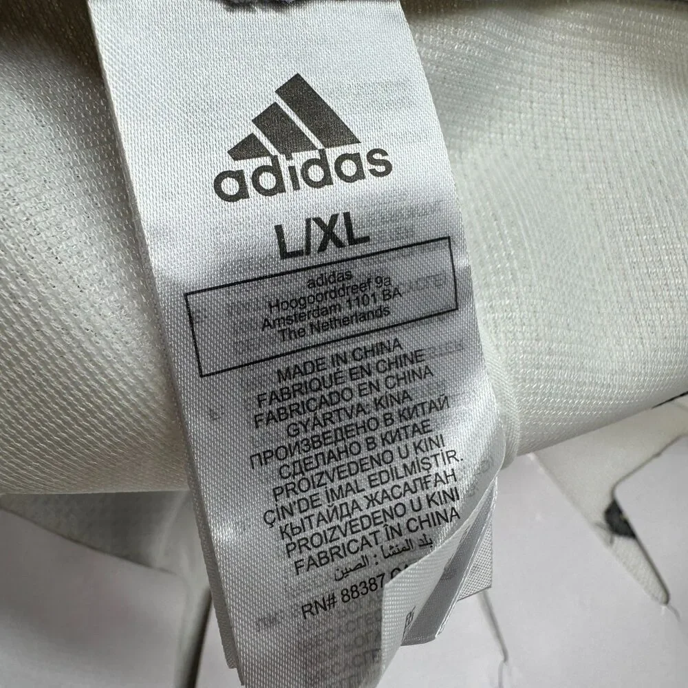 NEW L/XL adidas Flat Brim Flexfit Fitted Cap Hat Blank White Gray